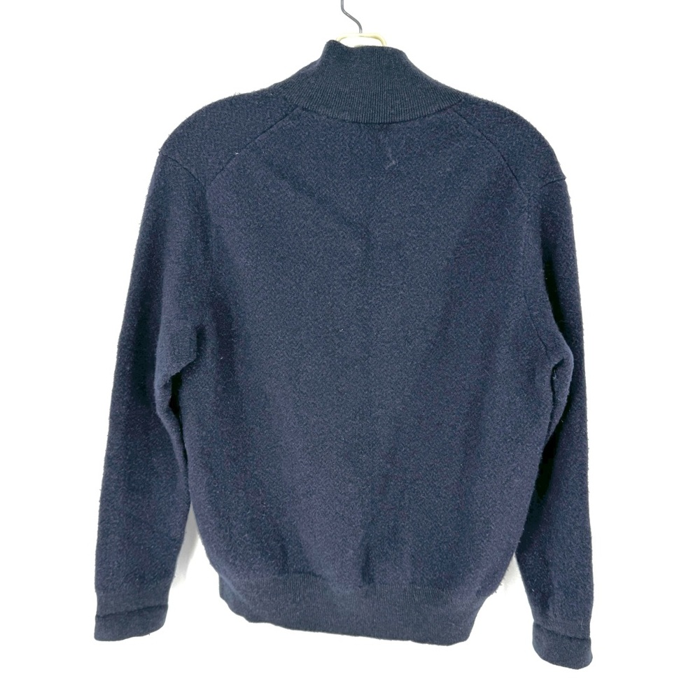 Ralph Lauren 100% Marino wool Men's Dark navy Blue Zip-Up pullover sweater - Picture 3 of 7